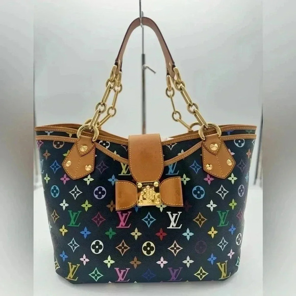 Louis Vuitton Black Monogram Multicolore Canvas Annie GM Bag w/ FREE ENTRUPY COA - Picture 1 of 17
